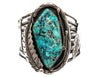 1970s Signifiant Navajo Turquoise Sterling Cuff signed CT