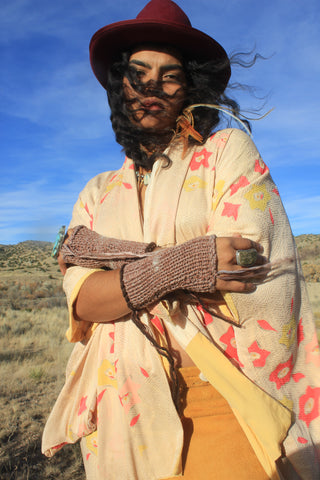 Katherine Maxwell Wolf Fiber Hand Woven Fingerless Gloves