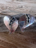 XL Handmade Navajo Stamped Sterling Onyx Earrings