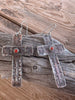 Vintage Large Navajo Hand Stamped Sterling Cross Earrings
