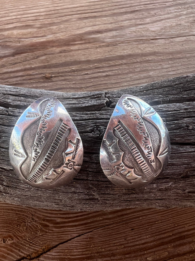 メキシカンジュエリー NAVAVO HOPI sterling刻印 Vintage Handmade Hopi Sterling Earrings – Honeywood