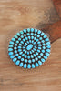 XL Substantial Handmade Turquoise and Sterling Cluster Belt Buckle