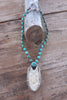 “Wolf” Hand carved Bone and Turquoise Tibetan Silver Necklace