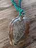 AMAZING Hand Carved Buffalo and Hand Knotted Turquoise Necklace
