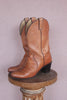 RARE 1970s Vintage Justin Nude Leather Cowboy Boots 8B