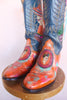 Outstanding! Frida Kahlo Hand Painted and Embellished Boots 9.5