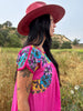 Vibrant and Beautiful Hand Embroidered Oaxacan Maxi Dress