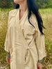 Antique Raw Silk Kimono Dress Hand Embroidered Dragon