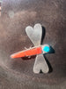 Vintage Santo Domingo Sterling Dragonfly Brooch with Spiny Oyster and Turquoise