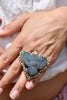 Hand Carved Labradorite “Eagle” Ring Adjustable