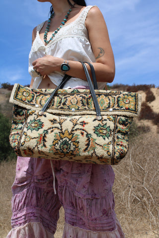 1970s Made in Belgium Carpet Bag