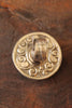 Hand Carved Bone Rosette Ring Adjustable Tibetan Silver