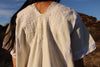 Vintage White on White Oaxacan Hand Embroidered  Huipil