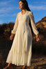 1970s Vintage Romantic Prairie Wedding Dress
