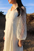 1970s Vintage Romantic Prairie Wedding Dress