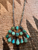 Exquisite Antique Navajo Turquoise Cluster Necklace