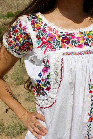 Exquisite Antique Hand Embroidered Oaxacan Dress