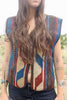 Vintage Indigo 1970s Handmade One of A Kind Wool Kilim Vest