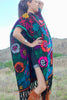 1970s "Cosmic Peacocks" Hand Woven Mexican Poncho