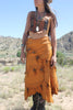 Stunning and Rare 1970s Handmade Deerskin Skirt with Feather Details
