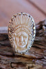 Hand Carved "Chief" RING Tibetan Silver Adjustable