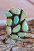 Turquoise Cluster Statement Ring Tibetan Silver