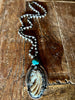 Out of this WORLD Hand Carved Bone and Turquoise Horse Statement Necklace