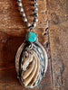 Out of this WORLD Hand Carved Bone and Turquoise Horse Statement Necklace
