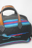 Vintage Chimayo Roadrunner Weaving Handmade Honeywood Deerskin Overnighter bag