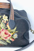 Honeywood Original Overnighter Bag RARE Gorgeous BLACK Antique Needlepoint