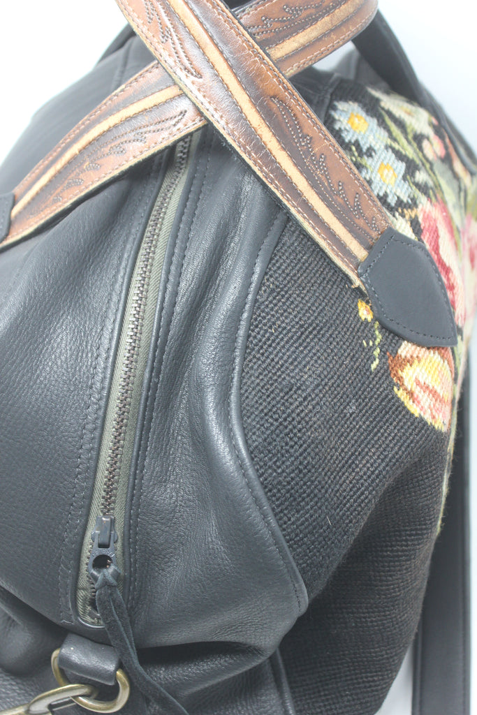 Original Upcycled Vintage HandPainted Designer Backpack Purse