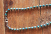 Turquoise and Silver Plated "Tres Sacred Hearts" Necklace