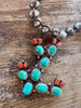 Turquoise and Tibetan Silver Cactus Necklace