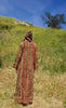 "Earth Mama" 1970s Hooded Indian Block Print Dress