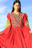 1970s Hand Embroidered Pashtun Afghani Dress with Kuchi Mirrored