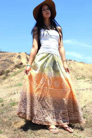 Shibori Vintage Indian Maxi Skirt