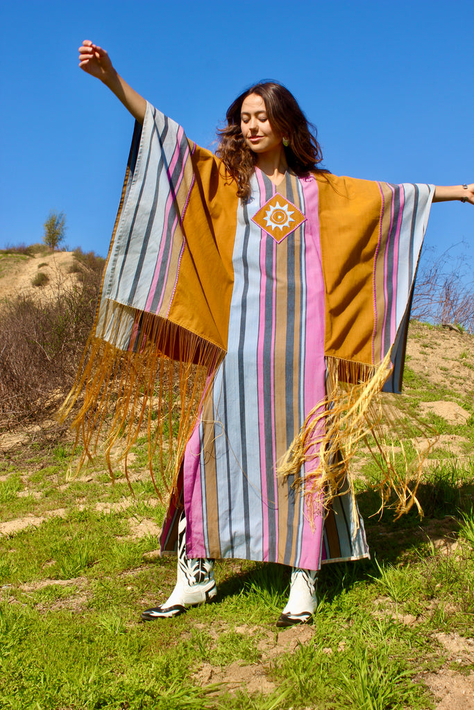 "Cosmic Folk" at it's Finest Josefa 1970s Mexican Cult Designer Handmade Maxi Dress