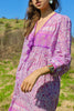 Vintage Gauzy Lilac Indian Block Print Dress