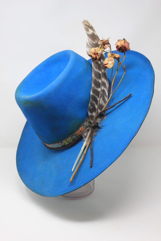 "Blue Skies" Hand Dyed Lone Hawk Hat
