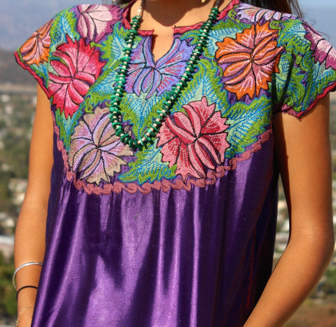 Beautiful Bohemian Embroidered Huipil Blouse