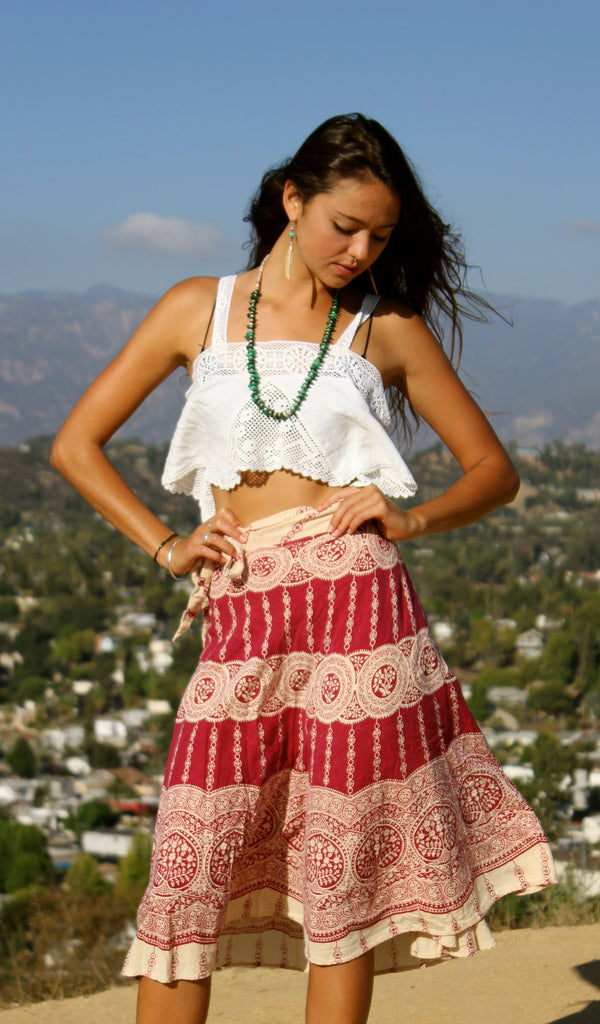 Vintage 1970s Indian Wrap Skirt