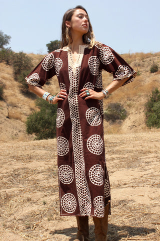 Classic Mid - Century African Cotton Maxi Tunic