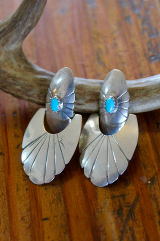 Vintage Handmade Navajo Made Sterling Earrings