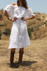 1970s Romantic Gauzy White Cotton Dress
