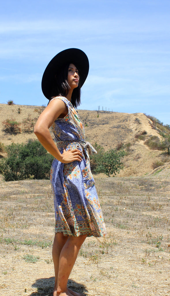bohemian batik dress Boho Short Dress, Batik Combinasion Lace, Asymmetrical, Smocked, Adjustable Straps, Made To Order, LotusTraders, W7341 Green 3X