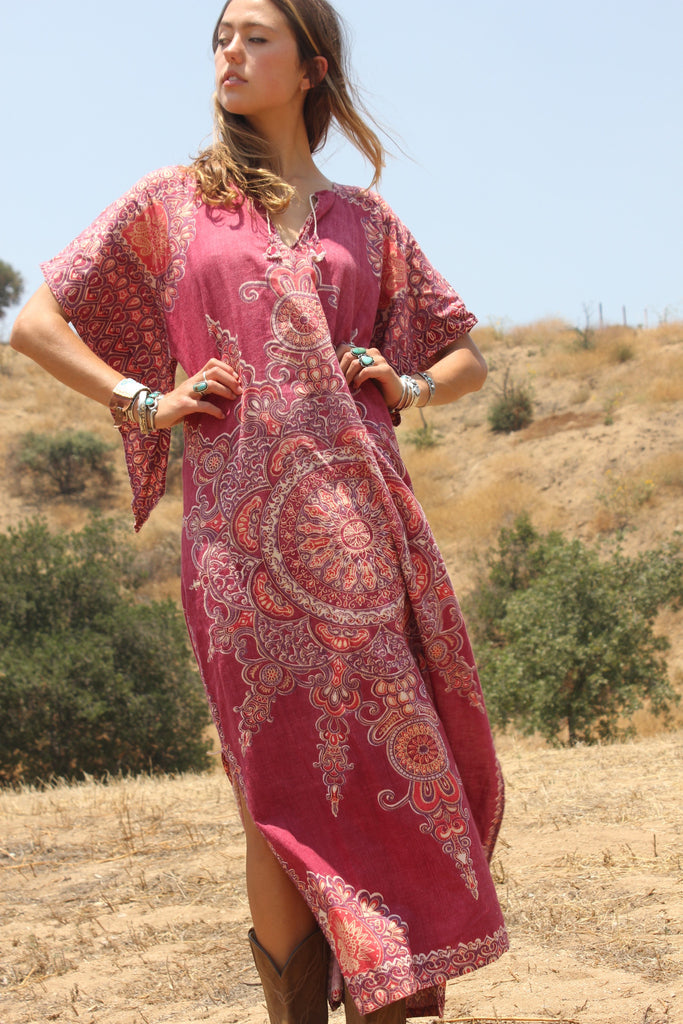 "Cosmic Mandala" 1970s Pakistan Maxi Dress