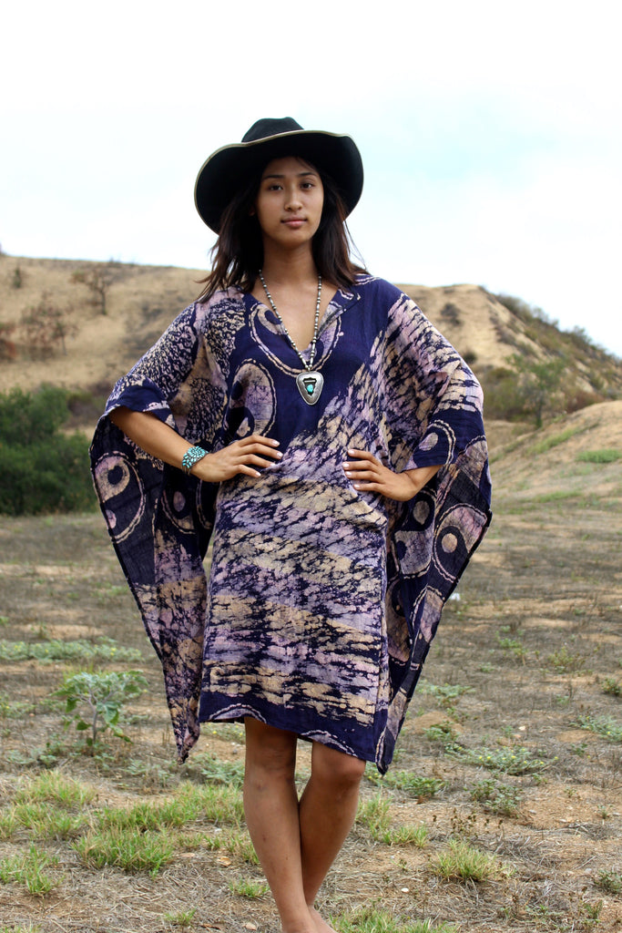 1970s "Yin Yang" Indian Cotton Bohemian Festival Dress Honeywood 1970s "Yin Yang" Indian Cotton Bohemian Festival Dress Honeywood