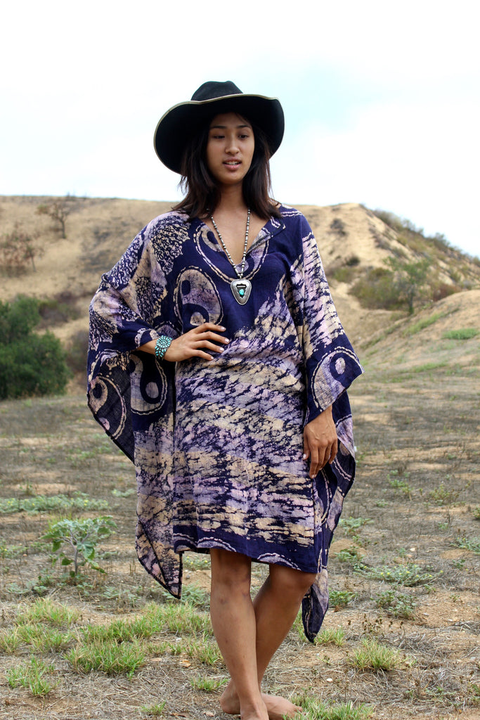 1970s "Yin Yang" Indian Cotton Bohemian Festival Dress Honeywood 1970s "Yin Yang" Indian Cotton Bohemian Festival Dress Honeywood