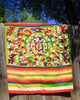 "Mayan Rainbow" 1940s Handwoven Mexican Folk Art Blanket Highly Detailed