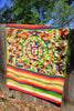 "Mayan Rainbow" 1940s Handwoven Mexican Folk Art Blanket Highly Detailed